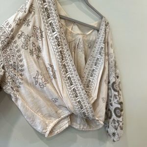 Free People Harmony Embroidered Blouse